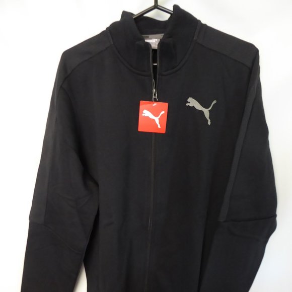 PUMA BRAND MENS BLACK LONG SLEEVE TRACK JACKET WITH FULL ZIPPER (L) NEW WITH TAG - Picture 1 of 11
